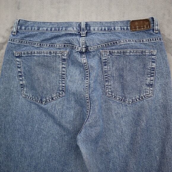Calvin Klein Jeans Pants Womens 14 Blue Denim Flat Front Pockets High Rise - Picture 7 of 16